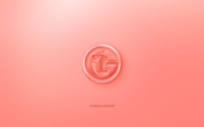 LG 3D logo, red background, LG jelly logo, LG emblem, LG Electronics, creative 3D art, LG