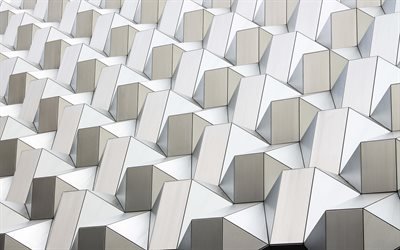quadrados brancos, 4k, textura de quadrados 3D, padr&#245;es de quadrados, texturas de quadrados, texturas 3D, fundos brancos