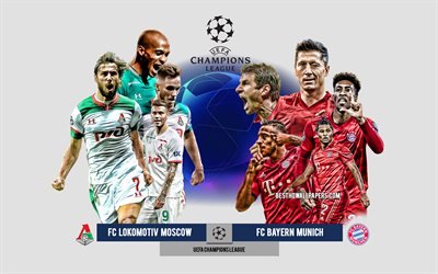 FC Lokomotiv Moscow vs FC Bayern Munich, Group А, UEFA Champions League, Preview, promotional materials, football players, Champions League, football match, FC Lokomotiv Moscow, FC Bayern Munich
