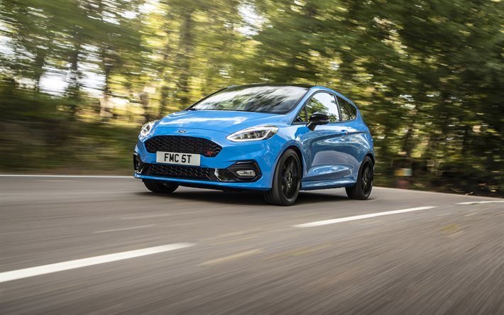 Ford Fiesta ST Edition, 2020, exterior, front view, new blue Fiesta, american cars, tuning Fiesta, Ford