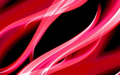 red lines on a black background, red lines background, red waves background, lines abstraction
