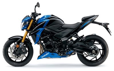 Suzuki GSX-S750, 2018, 4k, azul, negro GSX-S750, Japon&#233;s de motocicletas, Suzuki