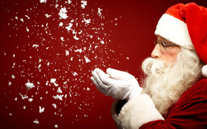 Santa Claus, 4k, Christmas, New Year, magic