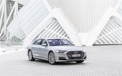 4k, Audi A8, los coches alemanes, 2018 coches, el nuevo a8, autom&#243;viles de lujo, Audi