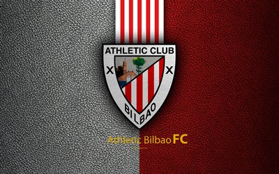 Athletic Bilbao FC, 4k, Spansk fotbollsklubb, La Liga, logotyp, emblem, l&#228;der konsistens, Bilbao, Spanien, fotboll