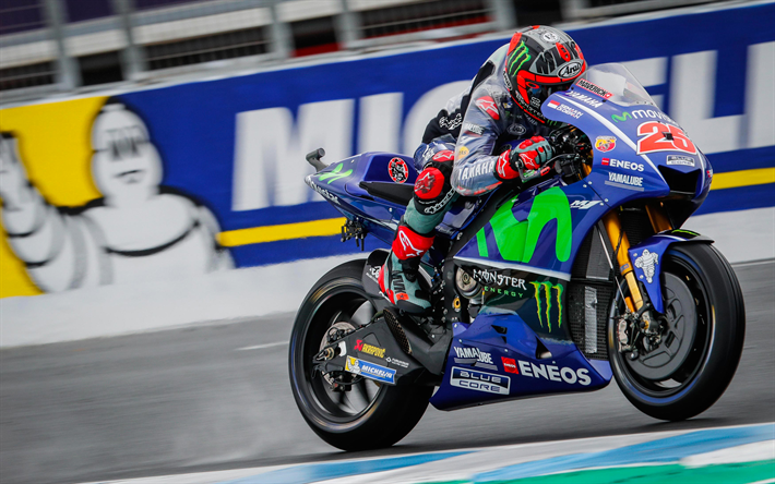 Maverick Vinales, 4k, MotoGP, raceway, sportbikes, Movistar Yamaha MotoGP -, Yamaha yzr-M1