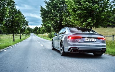 4k, Audi RS5クーペ, 道路, 2018両, ドイツ車, 新RS5, Audi