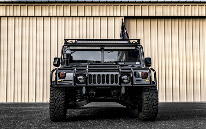 Hummer H1, front view, brutal SUV, tuning, American cars, Hummer