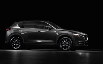 Mazda СХ-5, 2018, 4k, gray crossover, gray СХ-5, new Japanese cars, Mazda