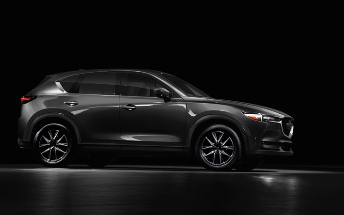 Mazda СХ-5, 2018, 4k, harmaa crossover, harmaa СХ-5, uusien Japanilaisten autojen, Mazda