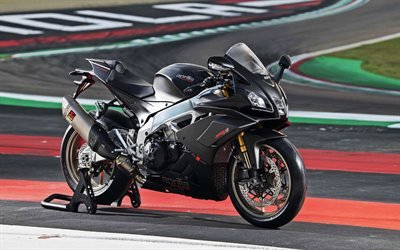 Aprilia RSV4 1100 Factory, raceway, 2019 bikes, superbikes, gray motorcycle, Aprilia