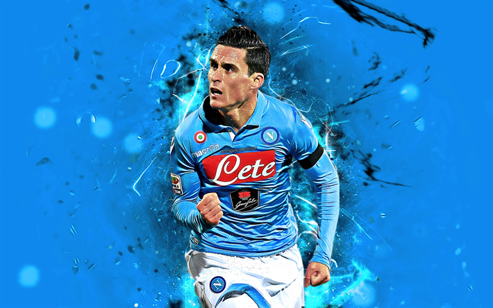 Jose Callejon, ileri, İspanyol futbolcular, Napoli FC, futbol, Callejon, neon ışıklar, Bir SSC Napoli, yaratıcı Serie