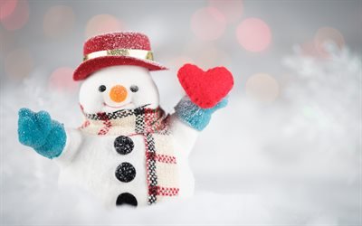 Christmas, snowman, winter, snow, toy, snowmen, New Year, decoration