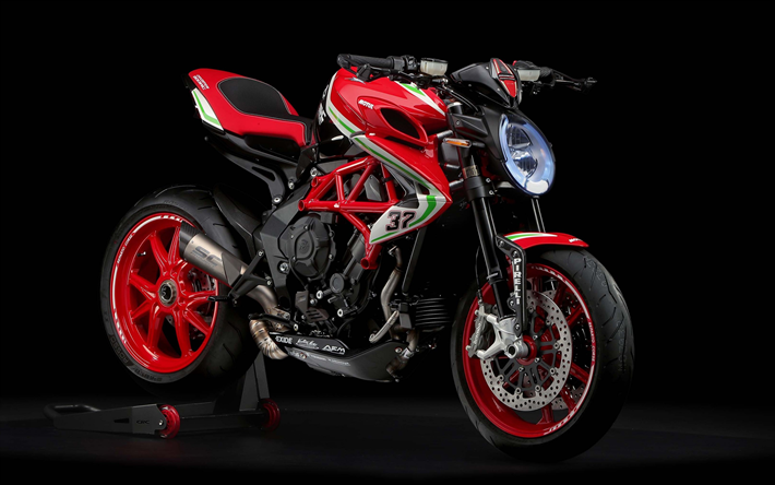 MV Agusta Dragster 800 RC, estudio, 2019 motos, motocicleta roja, MV Agusta