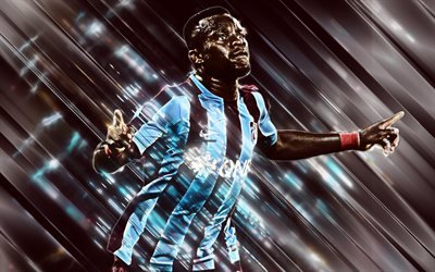 Ogenyi Onazi, 4k, creative art, blades style, Trabzonspor, Nigerian footballer, Turkey, burgundy creative background, football