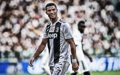 Cristiano Ronaldo, HDR, match, CR7 Juve, Juventus FC, soccer, Serie A, Ronaldo, CR7, creative, portuguese footballers, football, Bianconeri
