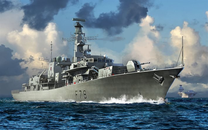 HMS Kent, F78, Royal Navy, British frigate, Type 23 Frigate, warships, drawings of warships