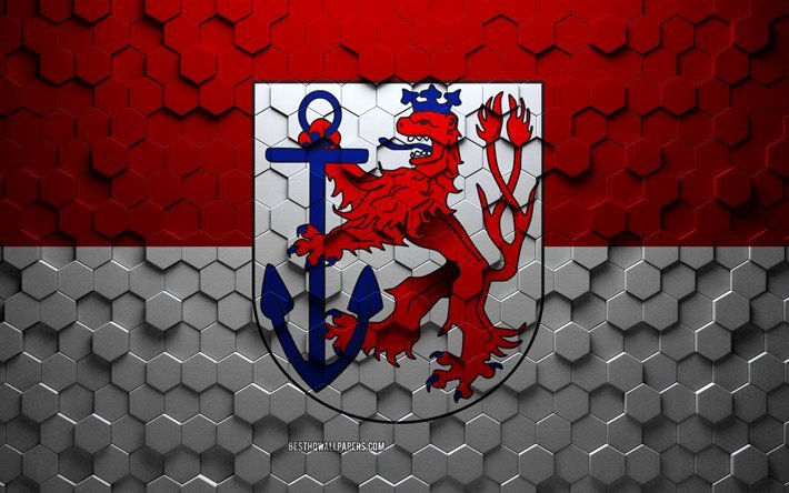 デュッセルドルフの旗, ハニカムアート, デュッセルドルフ六角形フラグ, デュッセルドルフ, 3D六角形アート