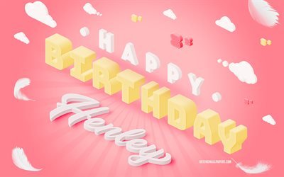 Buon Compleanno Henley, Arte 3d, Compleanno Sfondo 3d, Henley, Sfondo Rosa, Lettere 3d, Compleanno Di Henley, Sfondo Di Compleanno Creativo