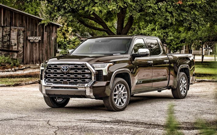 2022, Toyota Tundra 1794 Edition, 4k, front view, exterior, Tundra special versions, new brown Tundra, Japanese cars, Toyota