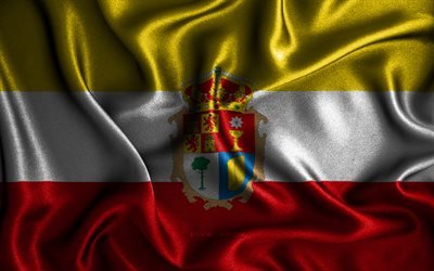 クエンカの旗, 4k, シルクの波状の旗, スペインの州, クエンカの日, ファブリックフラグ, 3Dアート, クエンカ, ヨーロッパ, クエンカ3Dフラグ, スペイン