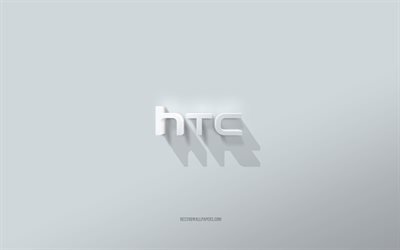 Logo HTC, fond blanc, logo HTC 3d, art 3d, HTC, embl&#232;me HTC 3d