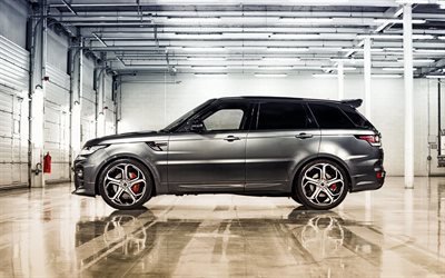 Range Rover sport, silver, tuning Range Rover SUV
