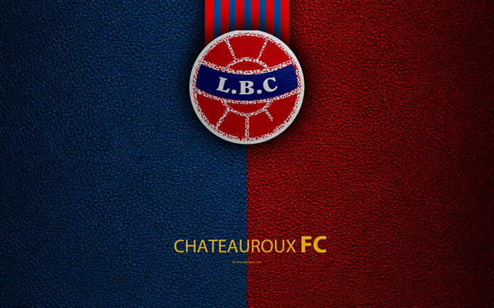 Chateauroux FC, club de f&#250;tbol franc&#233;s, de 4k, la Ligue 2, de textura de cuero, logotipo, Chateauroux, Francia, de la segunda divisi&#243;n, f&#250;tbol