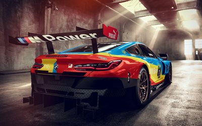 BMW M8 GTE, sportscars, 2018 cars, rear view, german cars, BMW