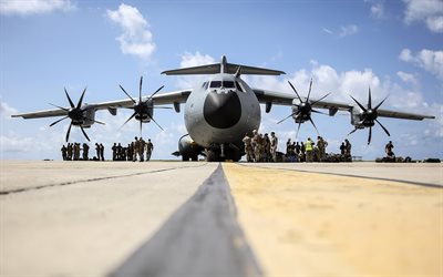 Lockheed C-130 Hercules, military transport aircraft, American aircraft, paratroopers, NATO, US, US Air Force