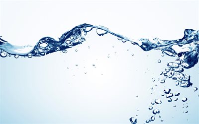 de l&#39;eau, des vagues, des bulles, de l&#39;eau claire des concepts, de la texture de l&#39;eau, 4k