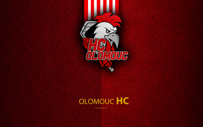 HC Olomouc, 4k, logo, effetto pelle, ceca di hockey club, Extraliga, Olomouc, Repubblica ceca, hockey