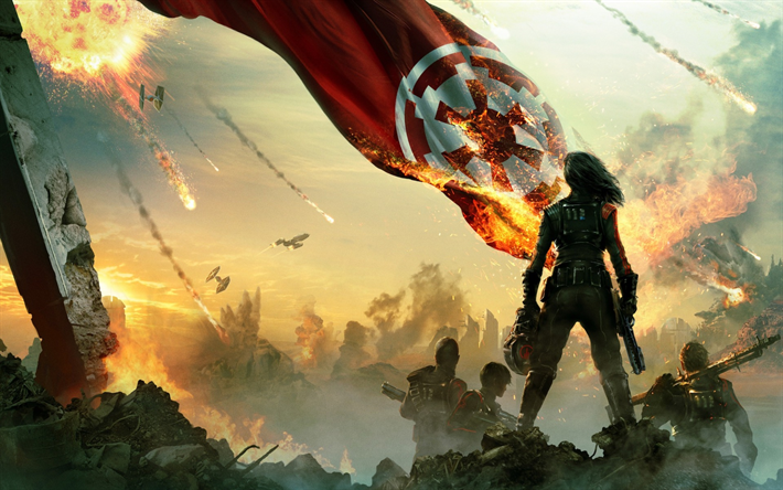 4 Yıldız Savaşları, Cephede II, Inferno Takımı, 2017, 4k, poster, atıcı, yeni oyun, PlayStation, Xbox One