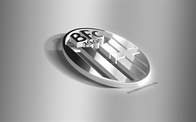 Bologna FC, 3D de acero logotipo, italiano, club de f&#250;tbol, 3D emblema, Bolonia, Italia, Bolonia emblema de metal, de la Serie a, el f&#250;tbol, el creativo arte 3d