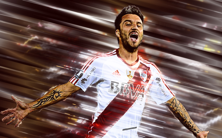 Ignacio Scocco, River Plate FC, Argentine football player, striker, art, Argentina, football, Scocco