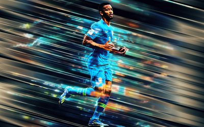 Gabriel Jesus, 4k, creative art, Brazilian football player, striker, Brazil national football team, 9 number, blue uniform, Brazil
