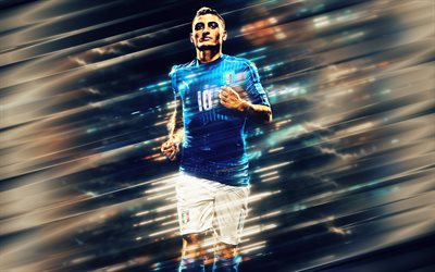 Marco Verratti, İtalya Milli Futbol Takımı, portre, İtalyan futbolcu, orta saha oyuncusu, sanat, futbolcular, Verratti