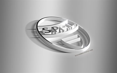 SPAL FC, Societa Polisportiva Ars et Labor, 3D de acero logotipo, italiano, club de f&#250;tbol, 3D emblema, Ferrara, Italia, SPAL emblema de metal, de la Serie a, el f&#250;tbol, el creativo arte 3d