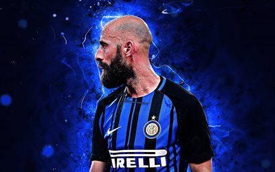 Borja Valero, midfielder, Internazionale, football, Serie A, Valero, Inter Milan, soccer, footballers, abstract art, neon lights, Inter Milan FC