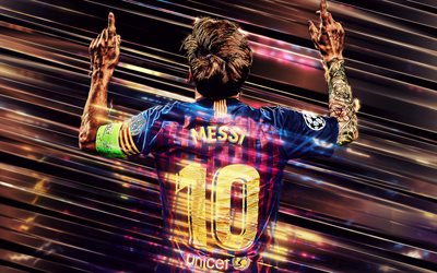 Lionel Messi, FCバルセロナ, Tシャツ, 10数, カタロニアサッカークラブ, のリーグ, スペイン, Messi, 世界のサッカースター