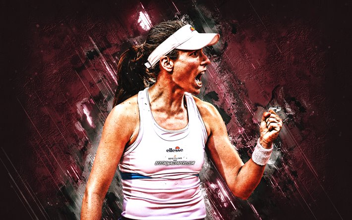 Johanna Konta, WTA, ritratto, ungherese giocatore di tennis, pietra rosa, sfondo, tennis