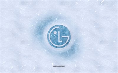 LG logotyp, vintern begrepp, sn&#246; konsistens, sn&#246; bakgrund, LG emblem, vintern konst, LG, LG Electronics