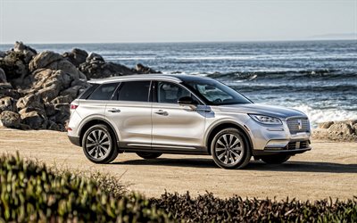 Lincoln Corsair, 2020, vista lateral, exterior, branco novo Corsair 2020, luxo de tamanho m&#233;dio de crossover, os carros americanos, Lincoln