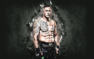 Luca Jumeau, UFC, Nuova Zelanda fighter, portrait, in pietra grigia, sfondo, Ultimate Fighting Championship, USA