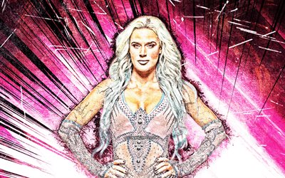 Lana, la WWE, grunge de l&#39;art, des lutteurs am&#233;ricains, la lutte, Catherine Joie Perry, violet abstrait rayons, CJ Perry, les lutteuses, les lutteurs