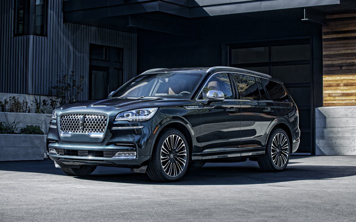 Lincoln Aviator, 2020, front view, luxury SUV, exterior, new blue Aviator, american cars, Lincoln