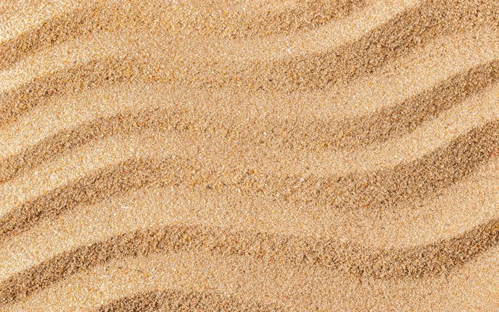 波砂質感, 4k, マクロ, 黄砂質感, 砂浜の背景, 砂質感, 砂をパターン, 砂, 黄色の背景