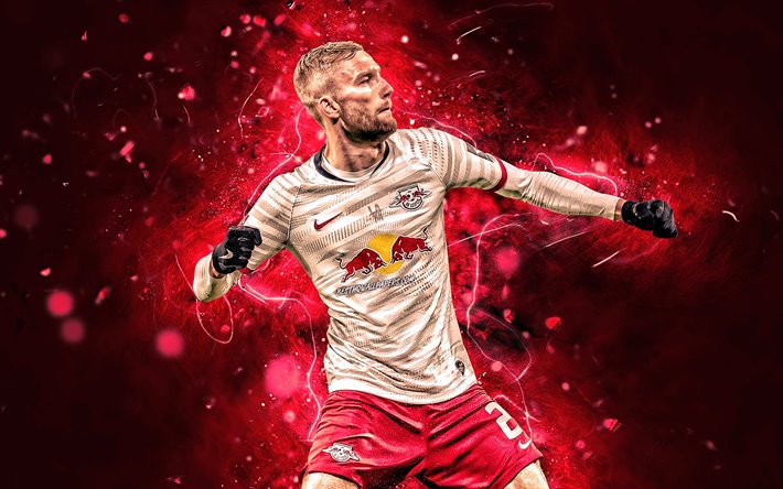Konrad Laimer, 2019, RB Leipzig FC, austr&#237;aco de futebol, futebol, Laimer, Bundesliga, luzes de neon, Konrad Laimer RB Leipzig