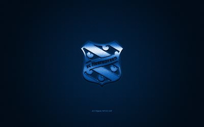 SC Heerenveen, holand&#233;s club de f&#250;tbol de la Eredivisie, logo azul, azul de fibra de fondo, f&#250;tbol, Herenven, pa&#237;ses Bajos, SC Heerenveen logotipo