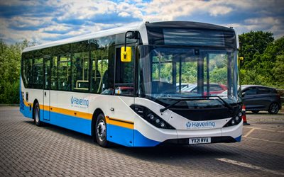 alexander dennis enviro200, blauer bus, 2021 busse, hdr, personenverkehr, elektrobusse, personenbus, alexander dennis